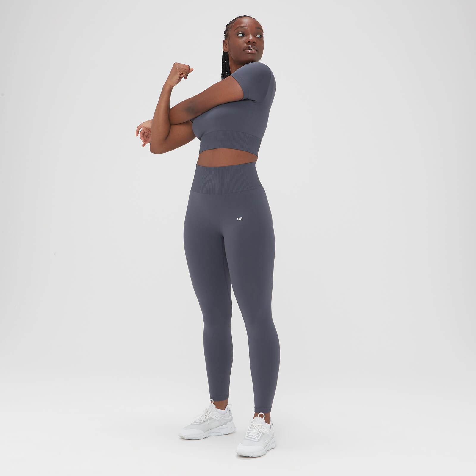Crop top sans coutures MP Composure pour femmes – Anthracite foncé