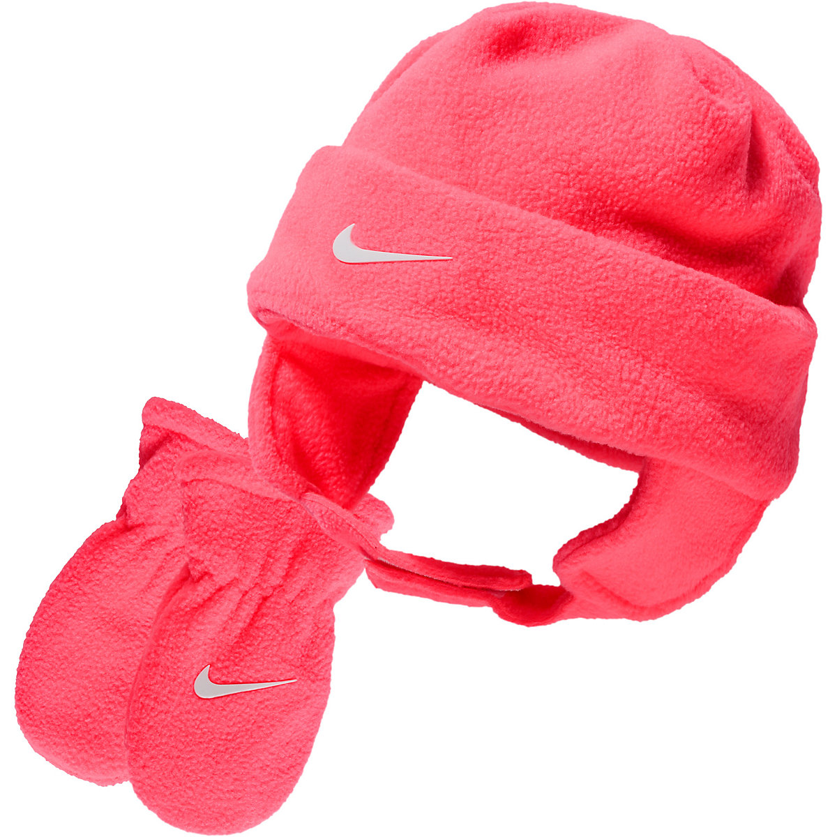 Baby Set SWOOSH: Beanie + Fausthandschuhe für Mädchen