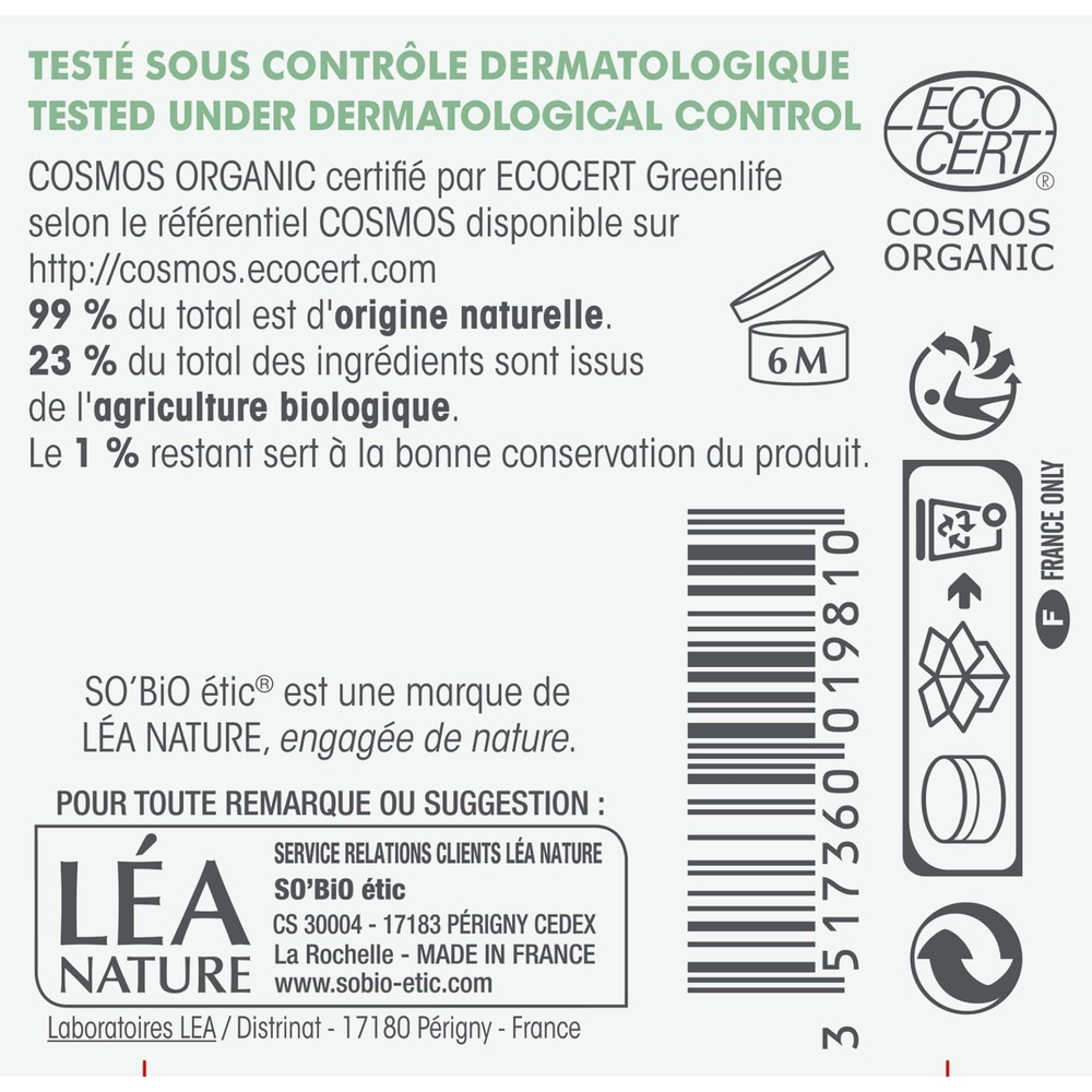 LÉA NATURE SO BiO étic Masque argile détoxifiant Masque