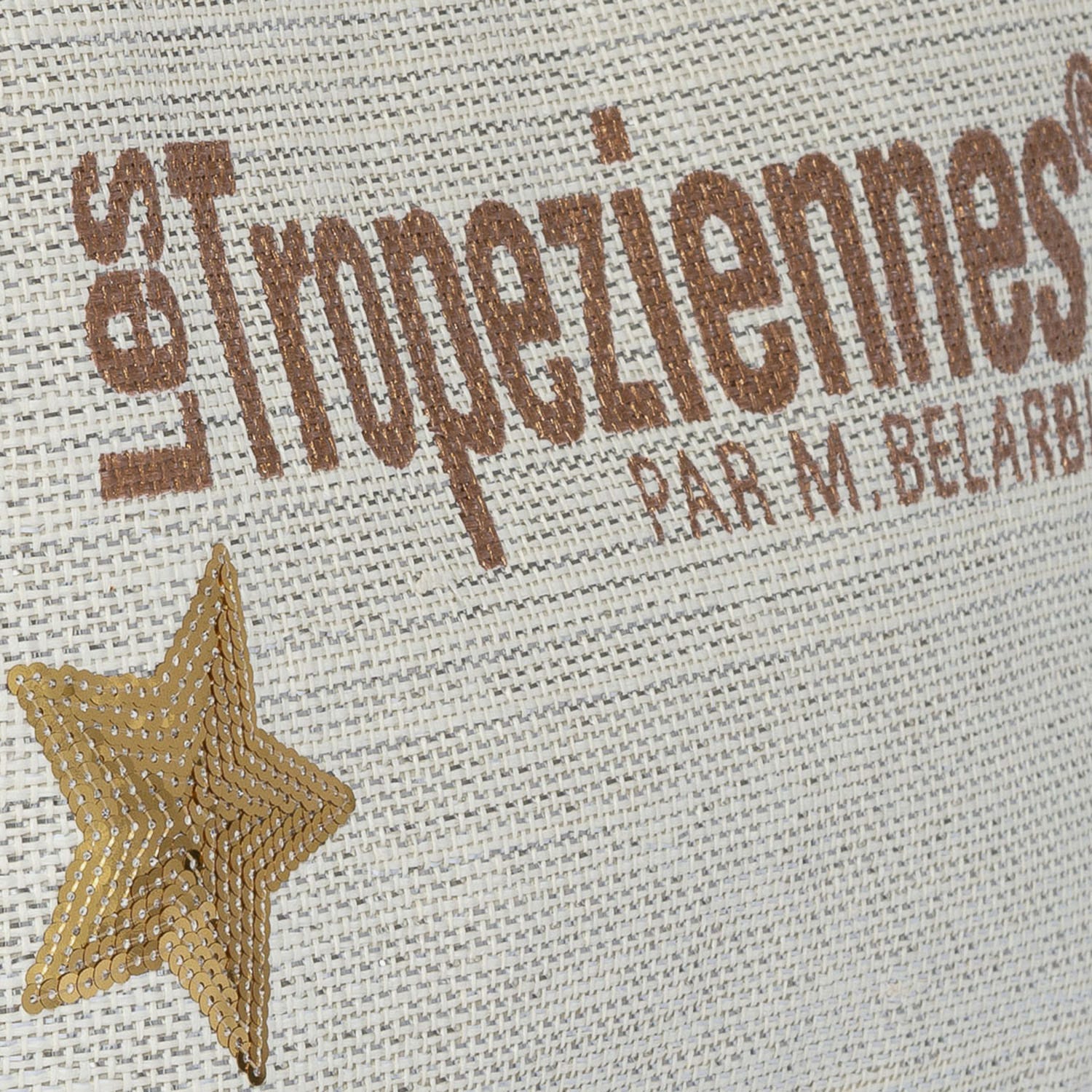 Sac cabas LES TROPÉZIENNES beige à logo