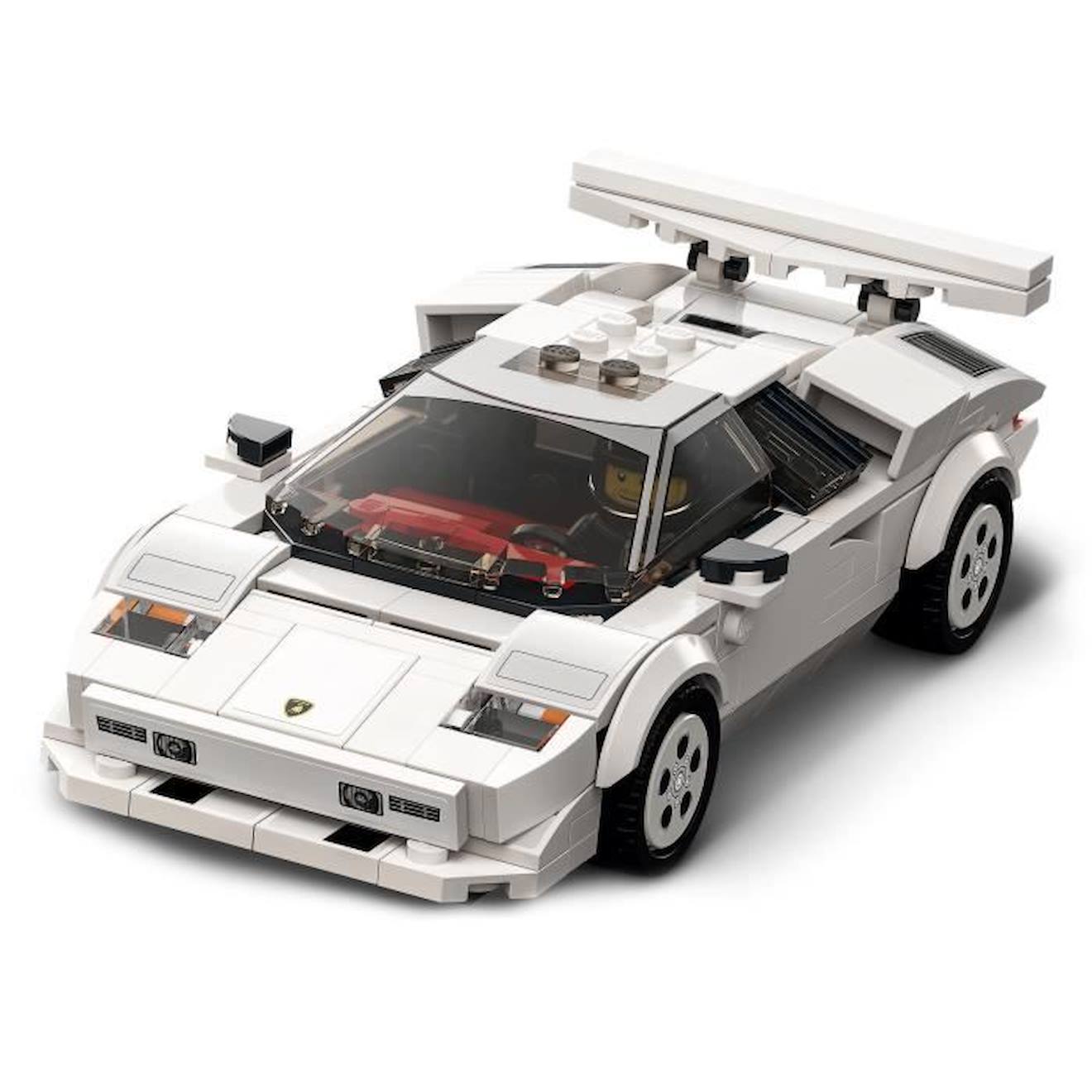 LEGO® 76908 Speed Champions Lamborghini Countach, Jouet modèle de Voiture de Course Pour les Enfants de 8 Ans et Plus blanc
