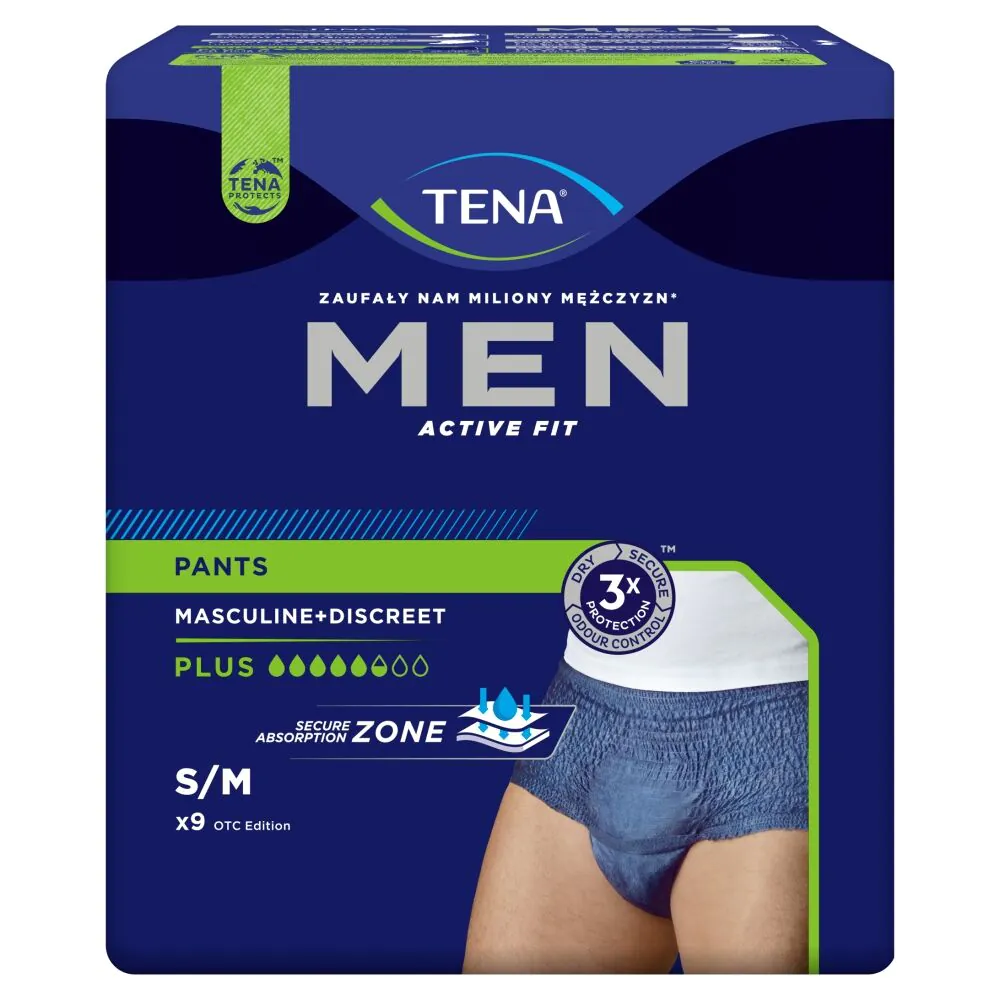 Tena Men Active Fit Pants Plus, upijajuće gaćice, 75-105 cm, veličina M