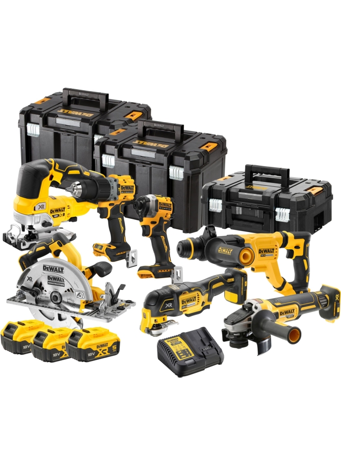 DeWalt DCK706P3T-QW Pachet combinat cu 7 piese XR 18 V 5.0 Ah Li-Ion incl. 3 baterii