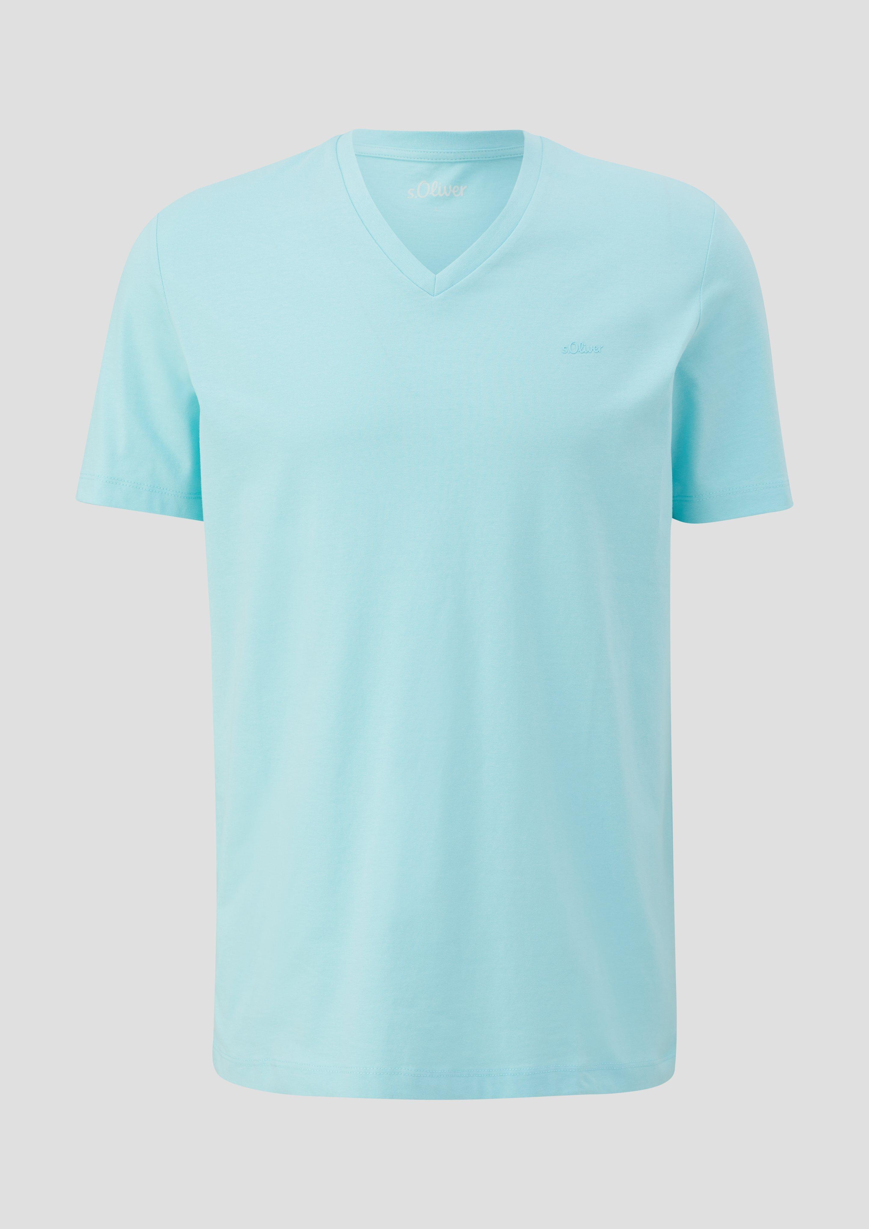 Baumwollshirt mit V-Ausschnitt  2143913-6040