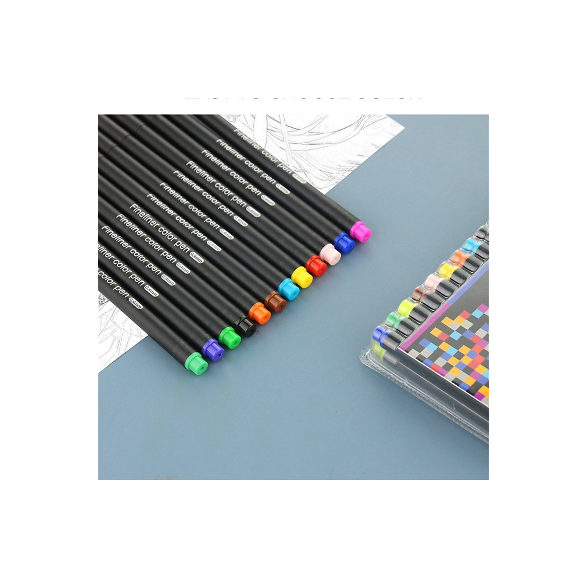 Kunst-spezielles Aquarell-Pinselset für Kinder Wasserbasiertes Fasernadel-Röhrchen-Farbhakenstift-Set Briefpapier