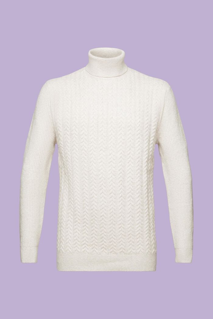 Rollkragenpullover im Zopfstrick-Design