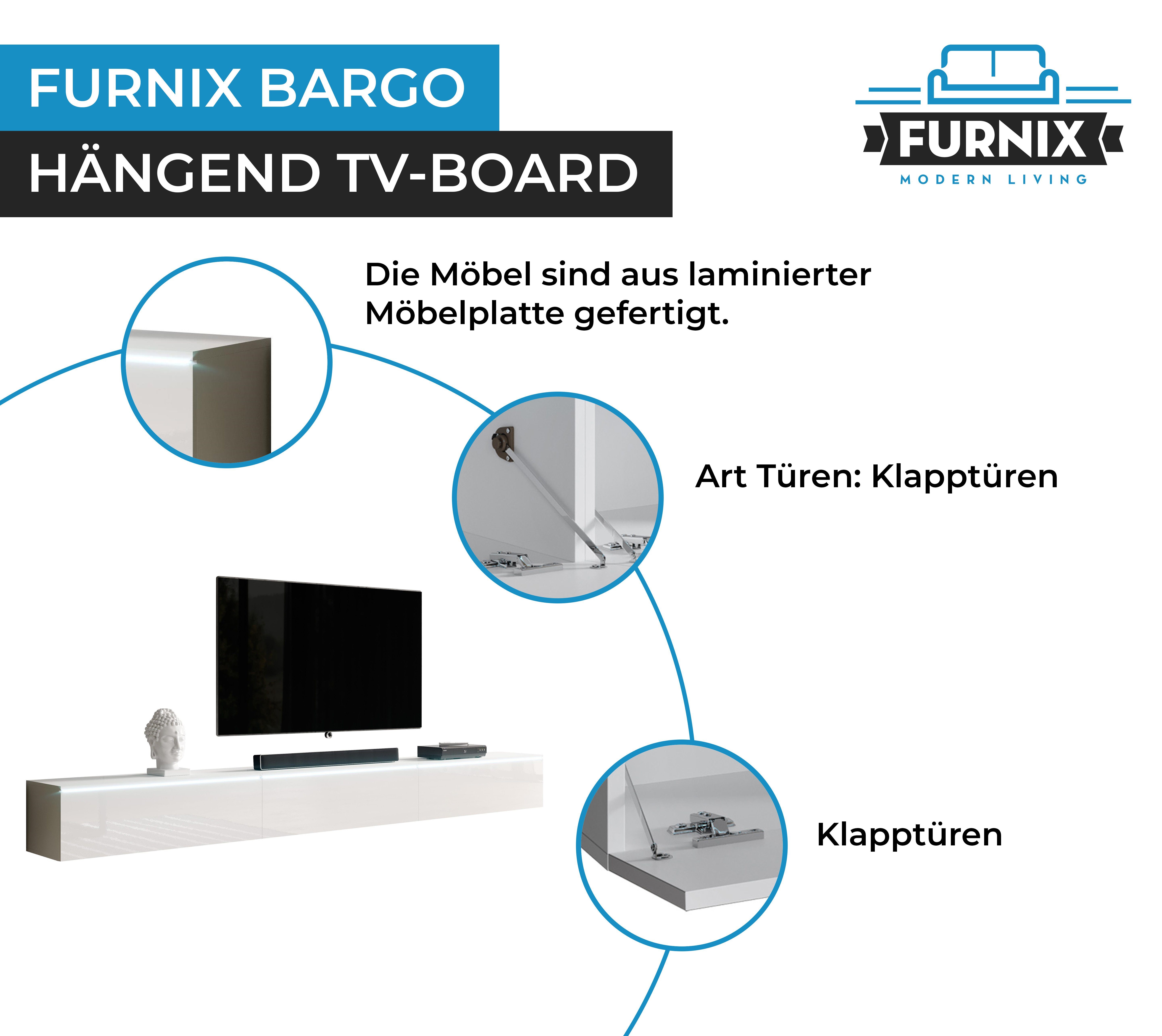 Furnix Sideboard BARGO Lowboard hängend TV-Board B300 x H34 x T32 cm, geräumig mit 6 Fächern