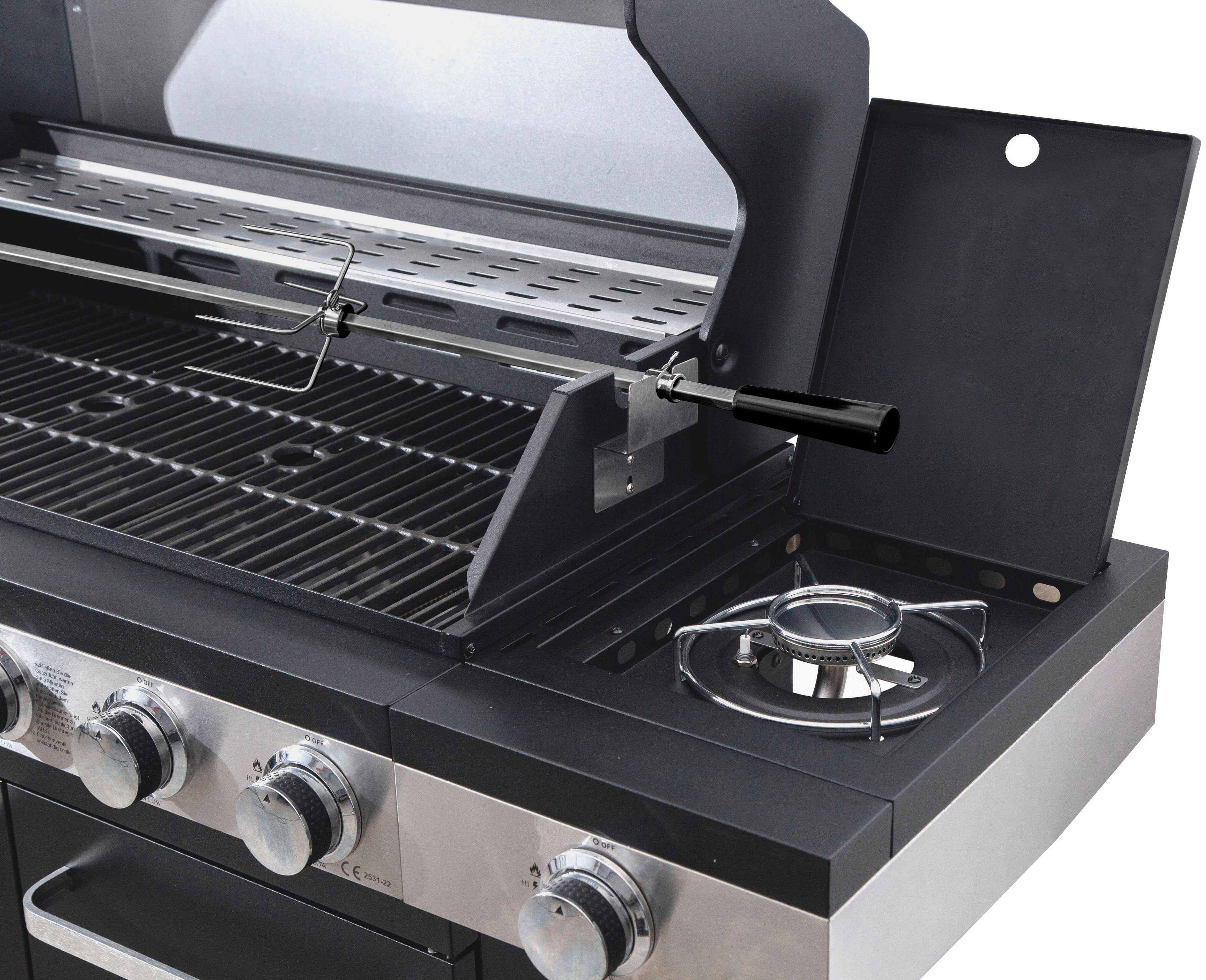 KONIFERA Gasgrill Montreal XL, BxTxH: 141x47,5x114, 6 Haupt-, 1 Seiten- und 1 Infrarotbrenner