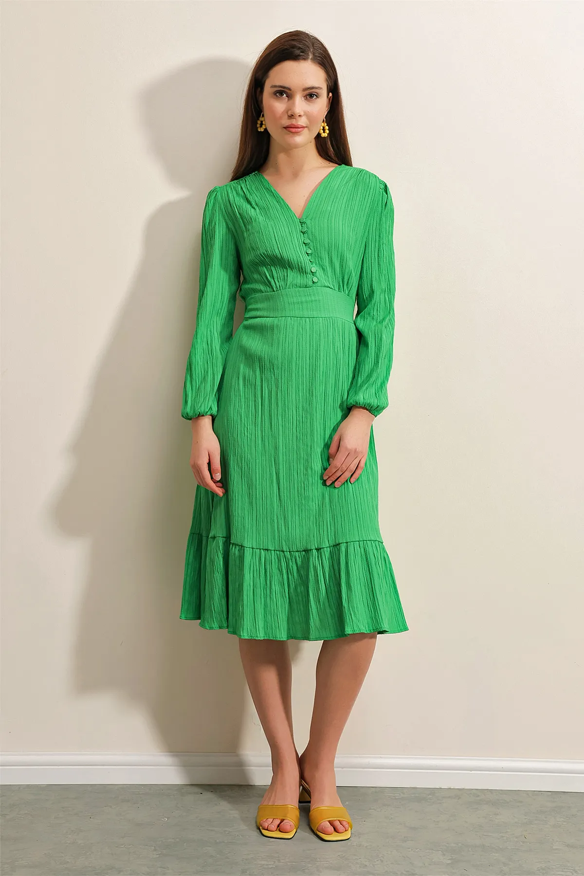 Bigdart  2371 Volant-Webkleid – Grün