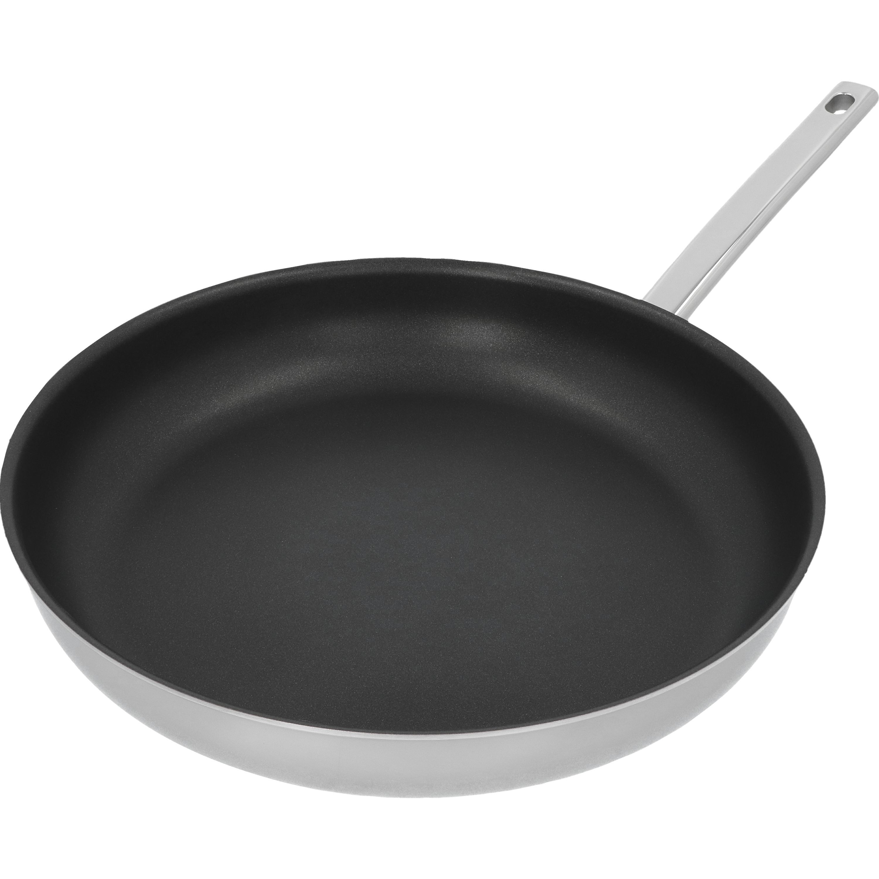 Bratpfanne 32 cm, 18/10 Edelstahl, Silber-Schwarz
