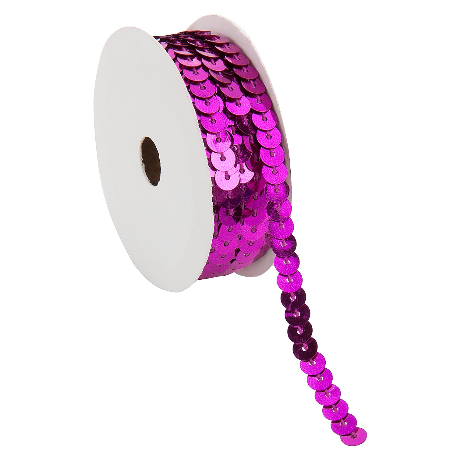 Paillettenband, pink, Breite: 6 mm, Länge: 3 m