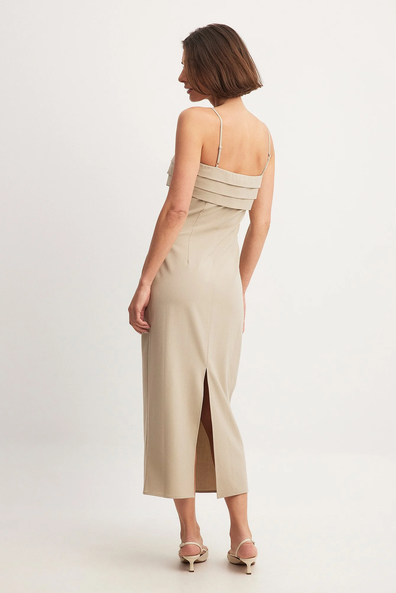 Pleat Deatil Chest Maxi Dress