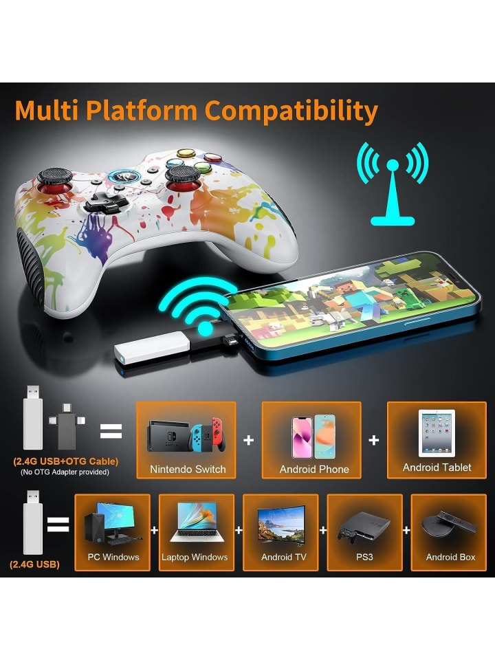 COFI 1453 Game Controller, Wireless Gamepad mit Dual Vibration in Mehrfarbig günstig kaufen 1