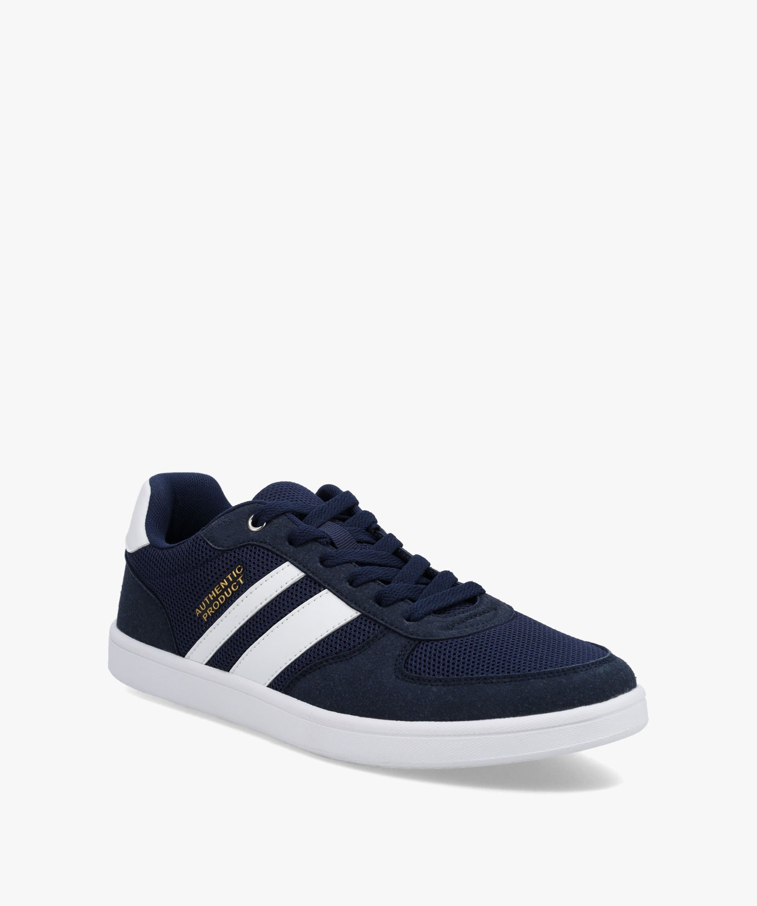 Baskets homme style casual bicolores à lacets marine | GEMO
