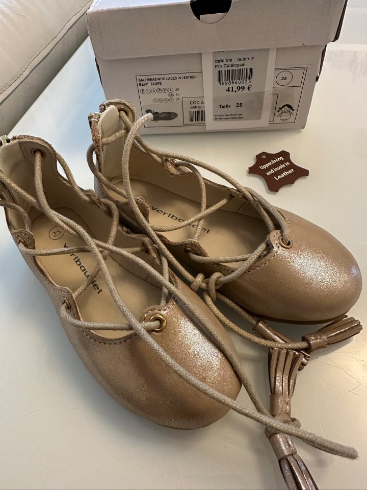 vertbaudet Leder-Ballerinas in Rosé günstig kaufen 25