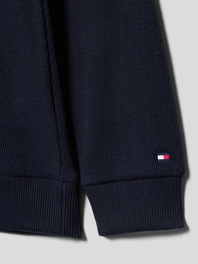 Sweatshirt mit Label-Stitching in marineblau