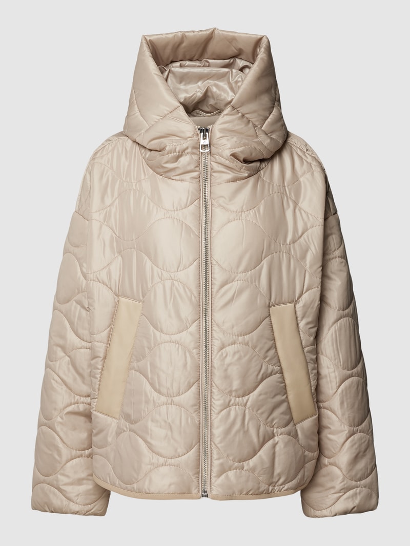 Jacke mit Steppnähten in beige