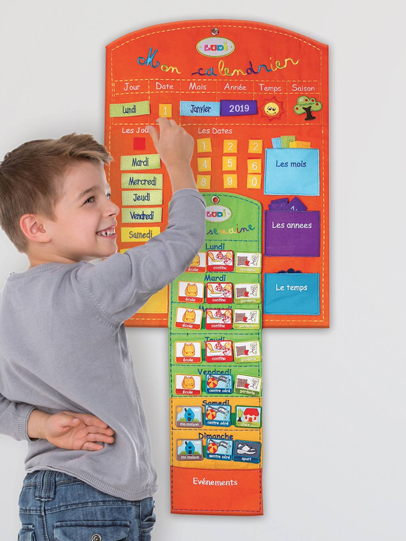 Calendrier Basic et semainier LUDI orange