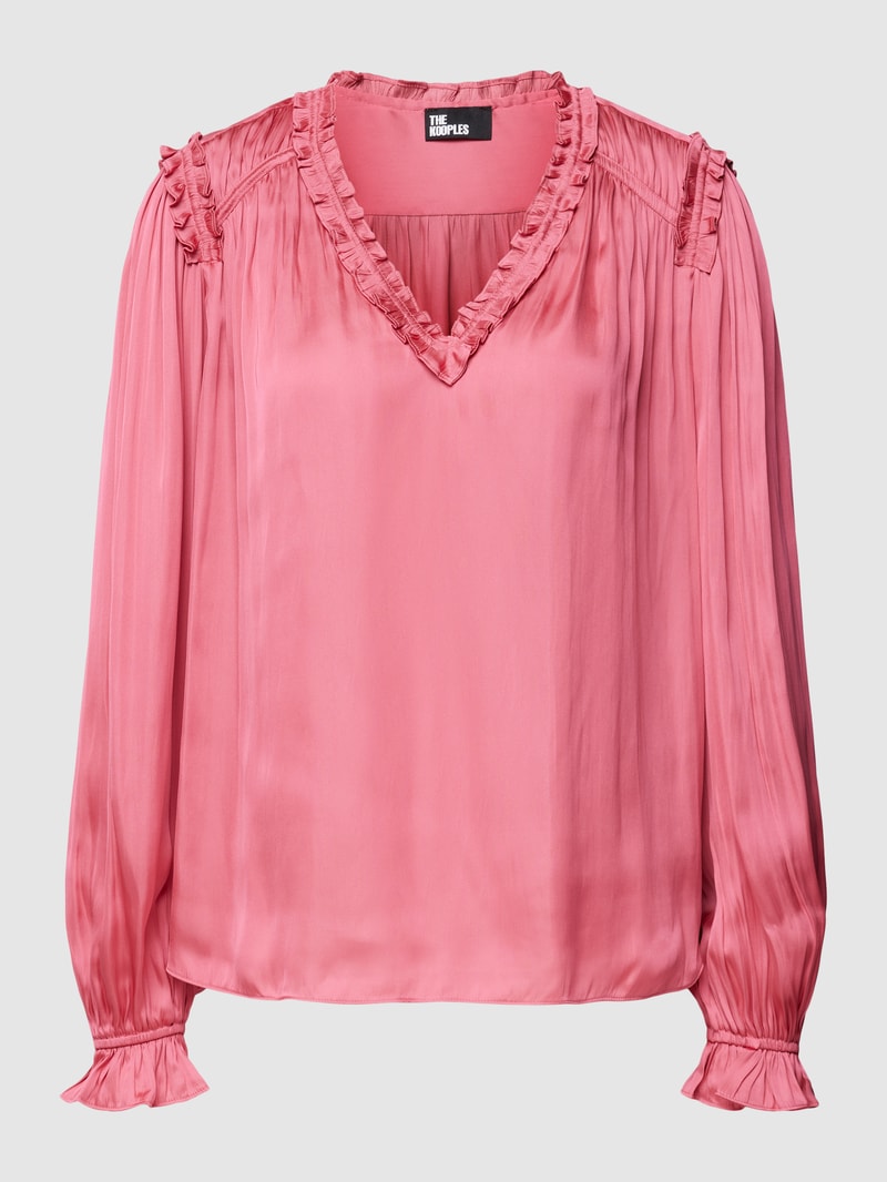 Bluse mit Rüschen in pink