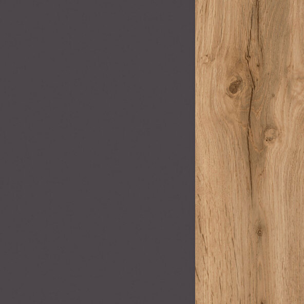 Unterbeckenschrank Lincoln, 60 cm, matt grau/wotaneiche