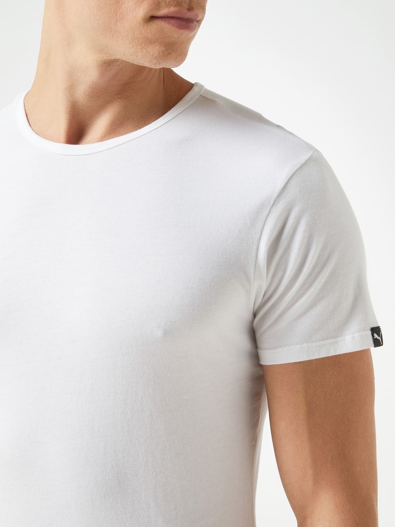 Regular Fit T-Shirt aus Baumwolle im 2er-Pack in weiß