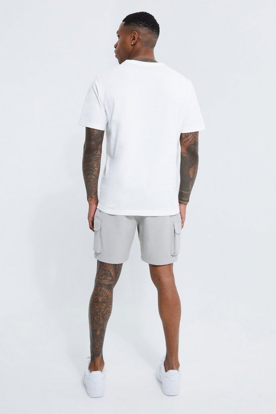 Elastische Slim-Fit Cargo-Shorts