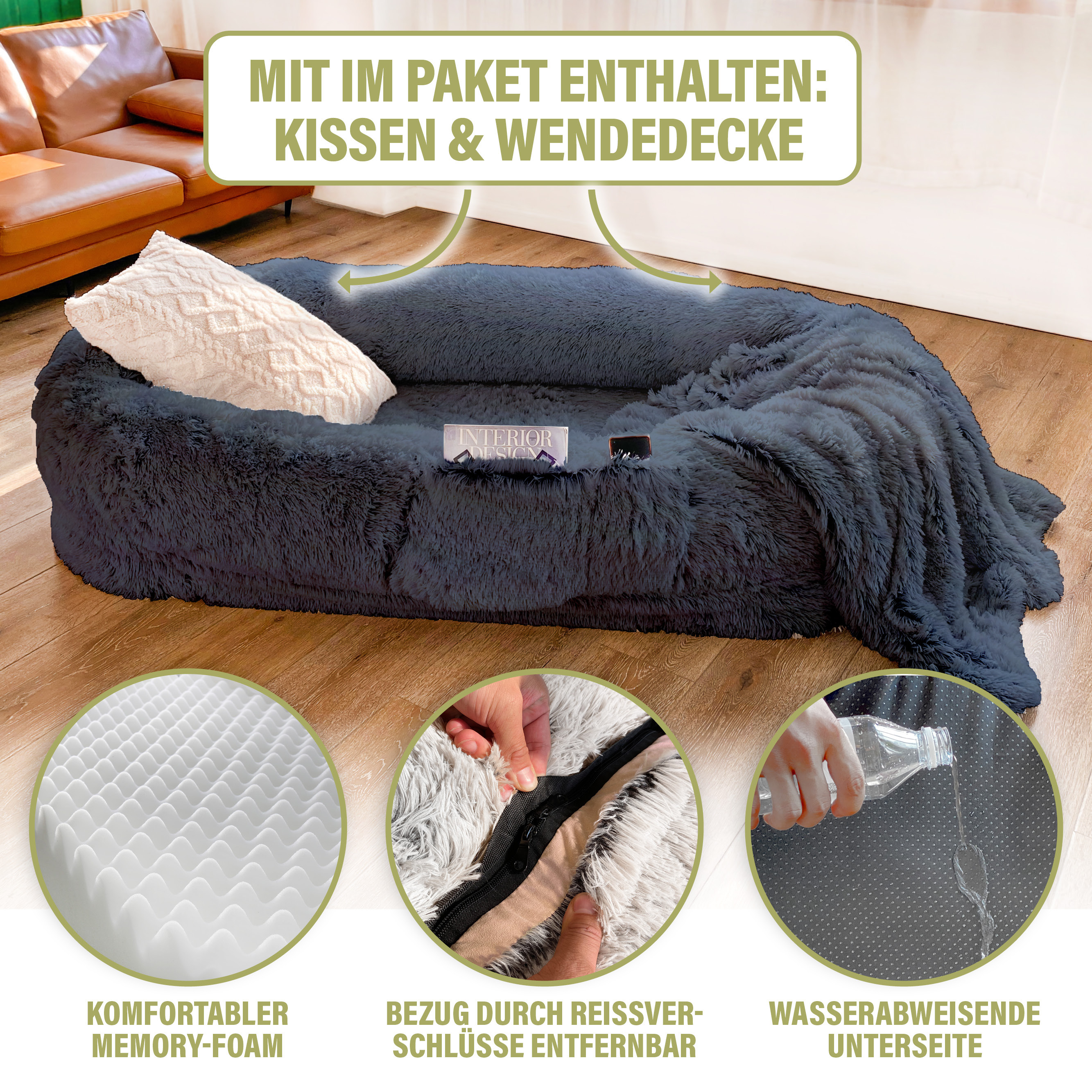 LITTLE LORD Hundebetten LITTLE LORD Hundebett Ceddie dunkelgrau