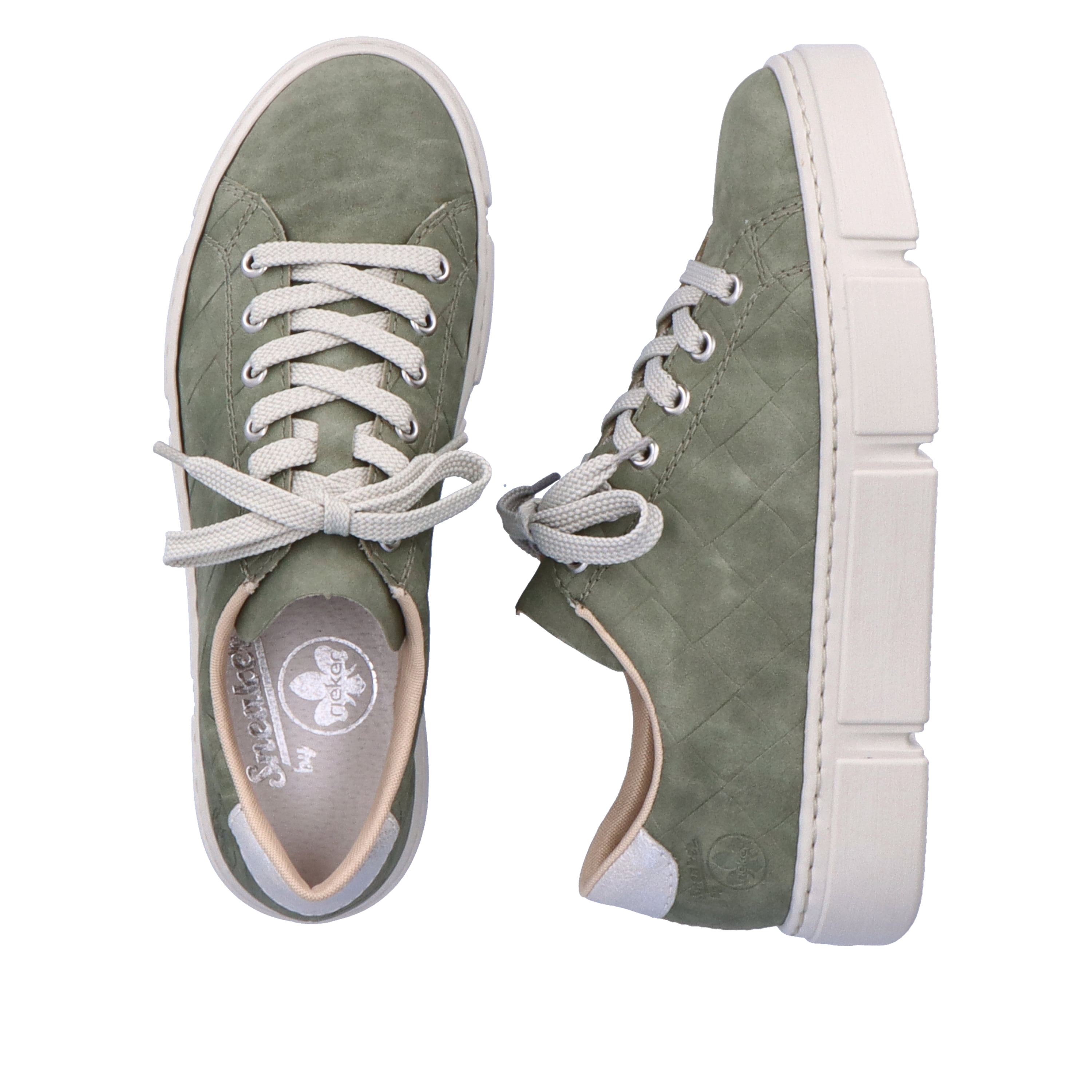 Rieker Damen Sneaker Low olivgrün-sandbeige