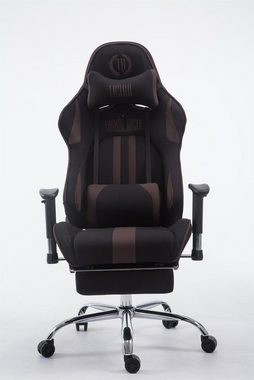 TPFLiving Gaming-Stuhl Limitless-2 mit bequemer Rückenlehne - höhenverstellbar - 360° drehbar (Schreibtischstuhl, Drehstuhl, Gamingstuhl, Racingstuhl, Chefsessel), Gestell: Metall chrom - Sitzfläche: Stoff schwarz/braun
