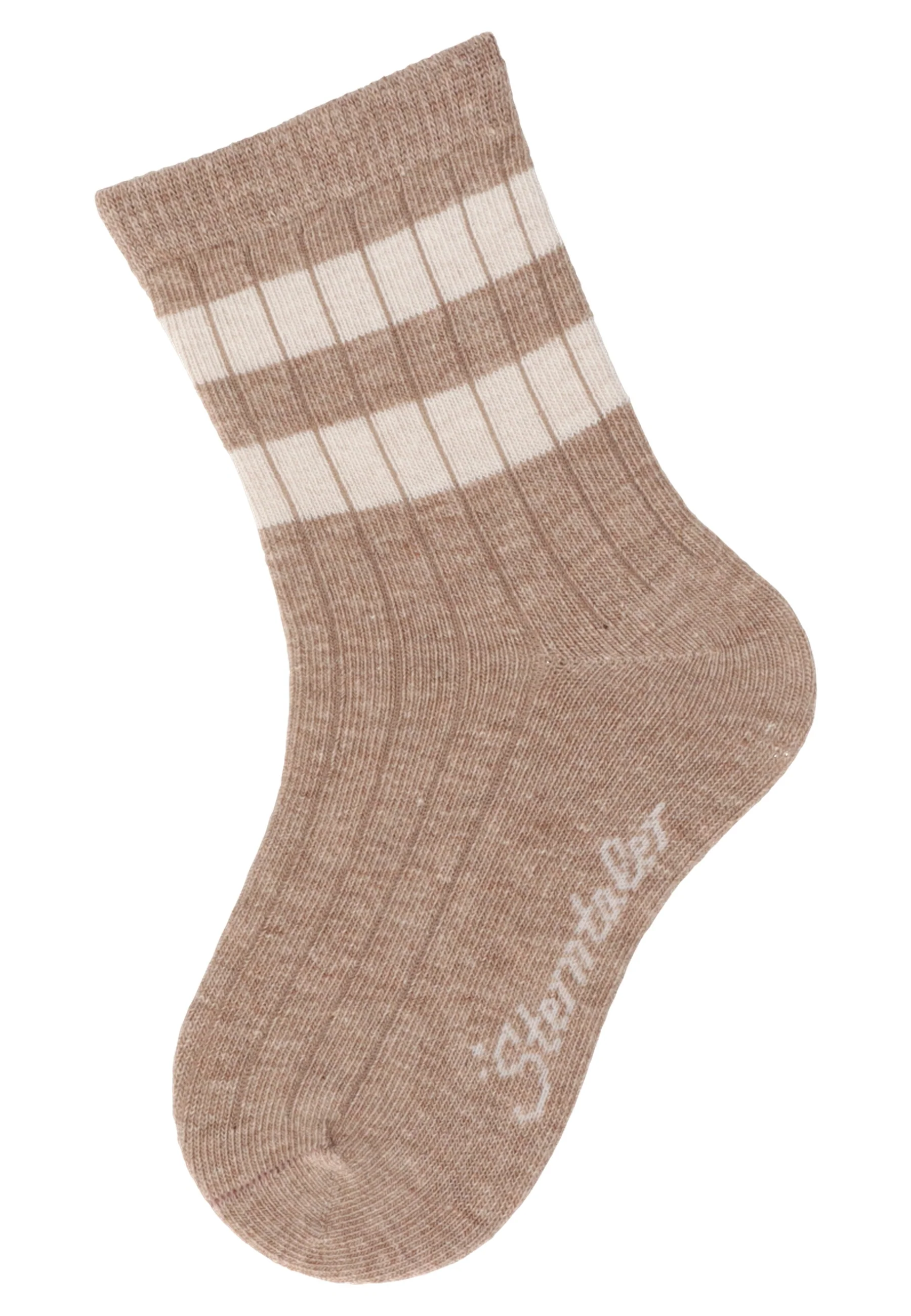 Socken im 4er Pack mit Rippenoptik in braun melange