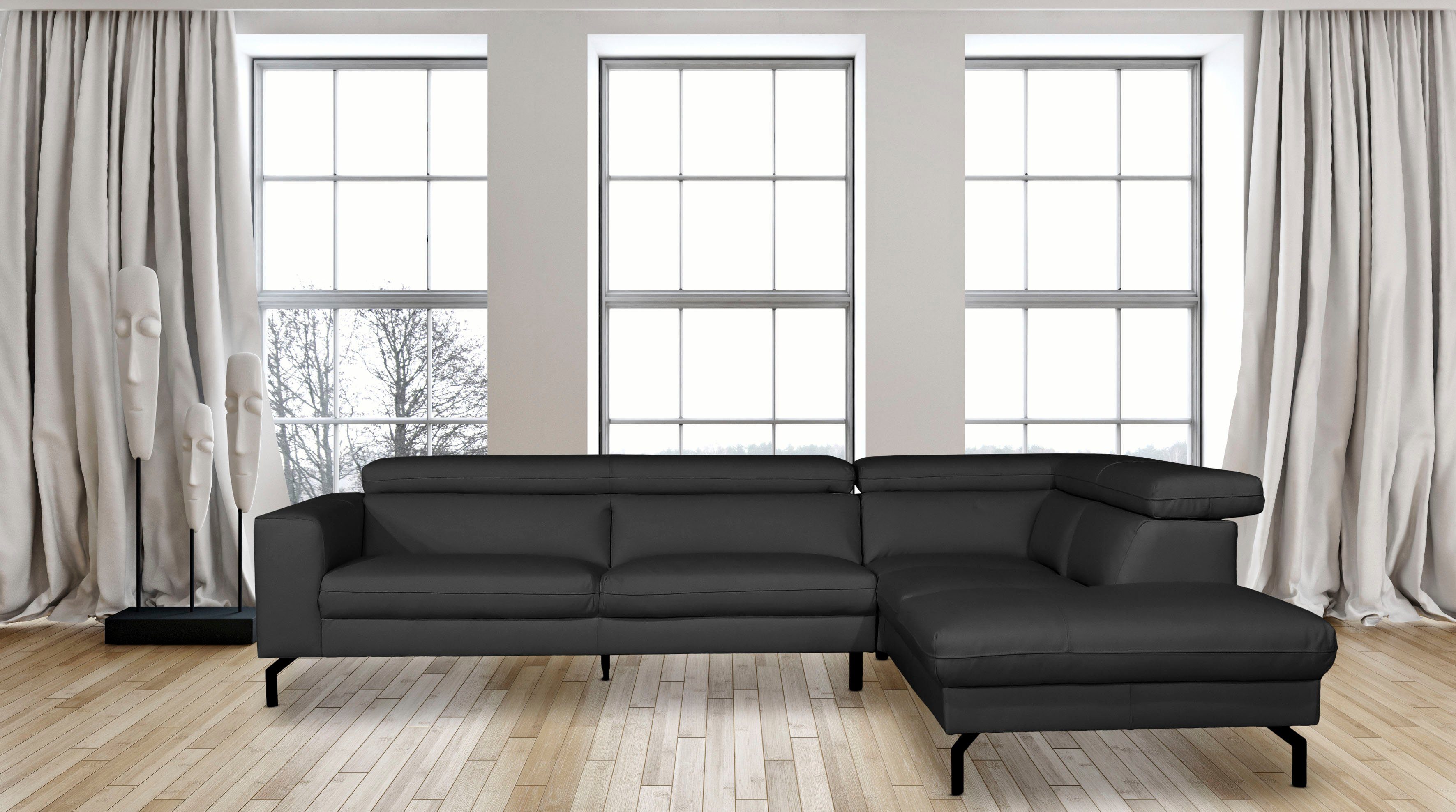 Places of Style Ecksofa Olanta, mit verstellbaren Kopfstützen