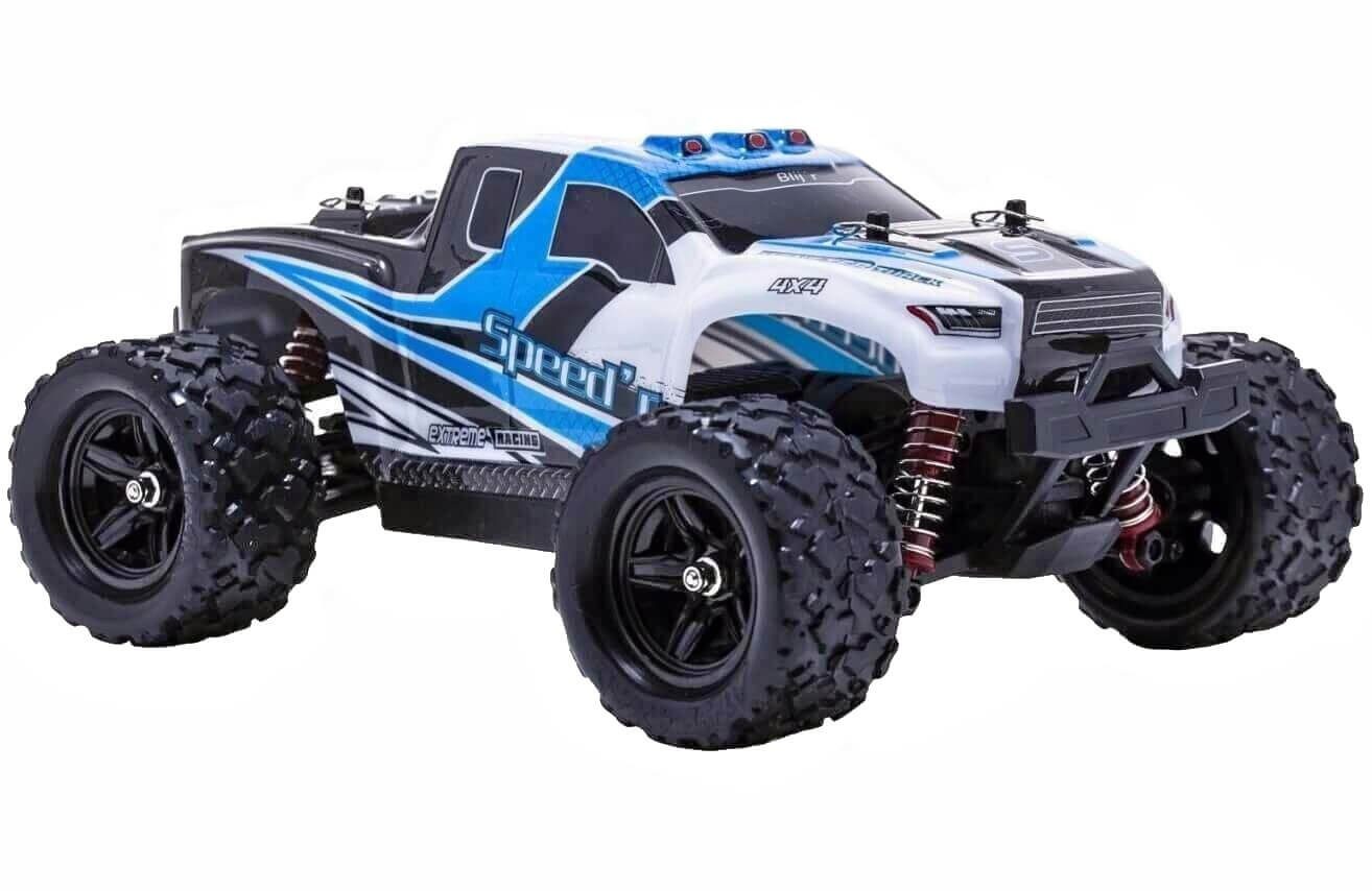 Blij´r RC-Auto Speed´r ferngesteuertes RC Auto 45 km/h, 1:18, 2 Akkus, Monstertruck (Komplettset), Ersatzkarosserie