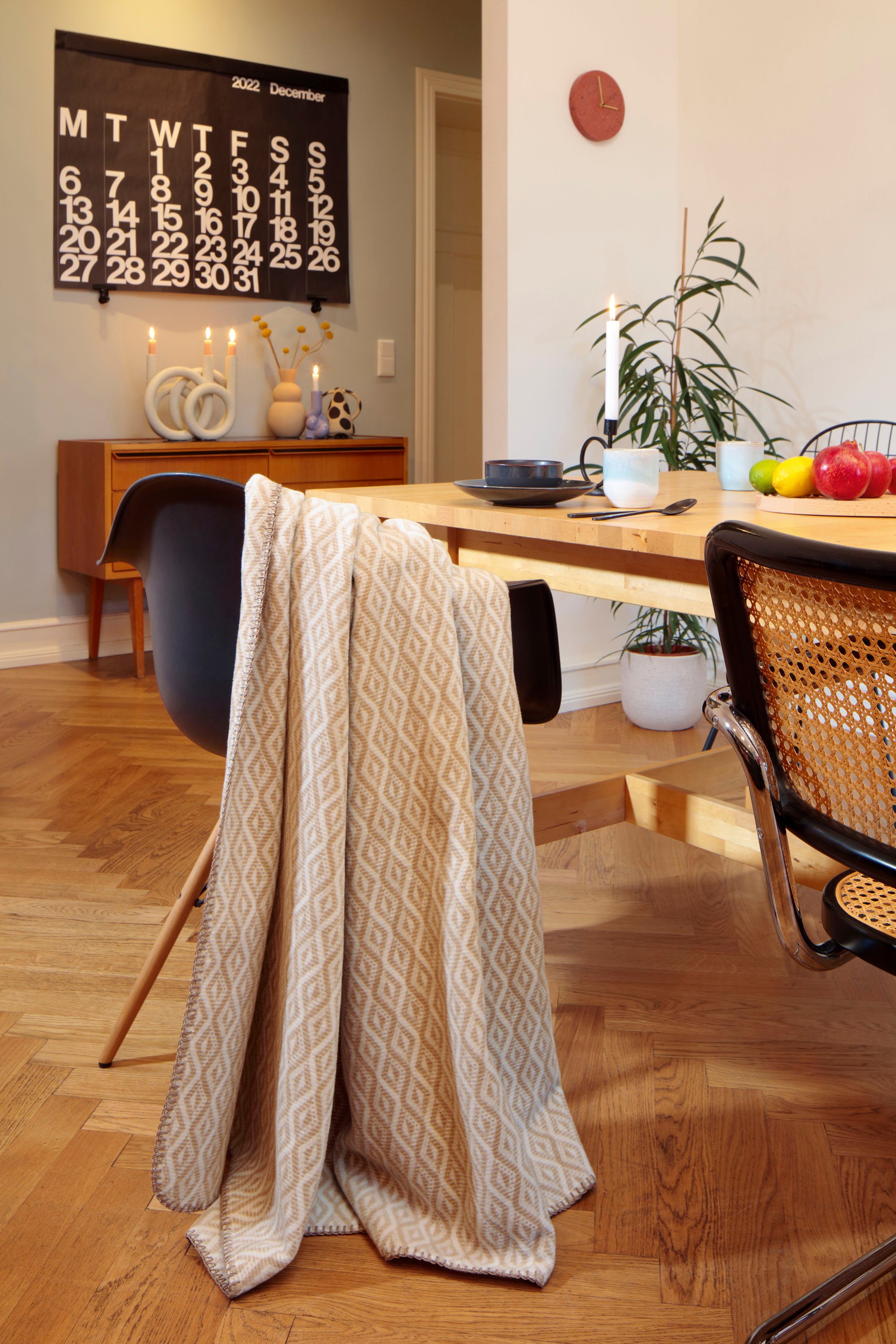 Wohndecke Twist, Biederlack, mit modischem Rautenmuster, Kuscheldecke