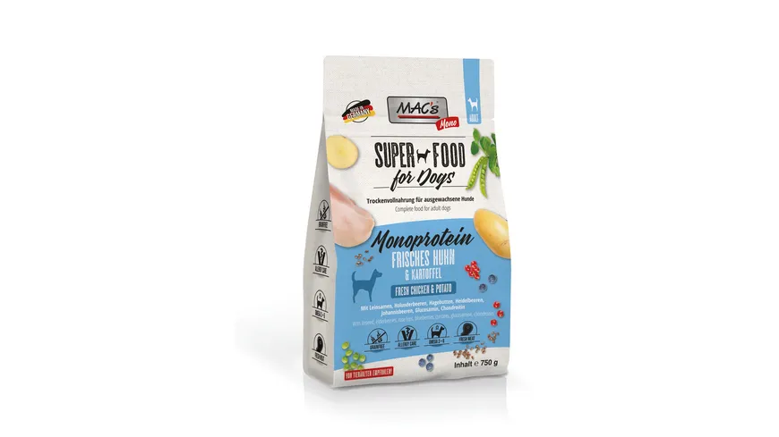 MAC's DOG Hundetrockenfutter Mono frisches Huhn 750 g