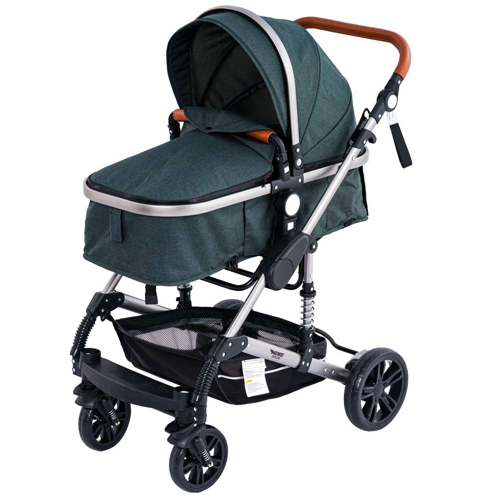 MUWO 3 in 1 Kombi-Kinderwagen Komplettset grün