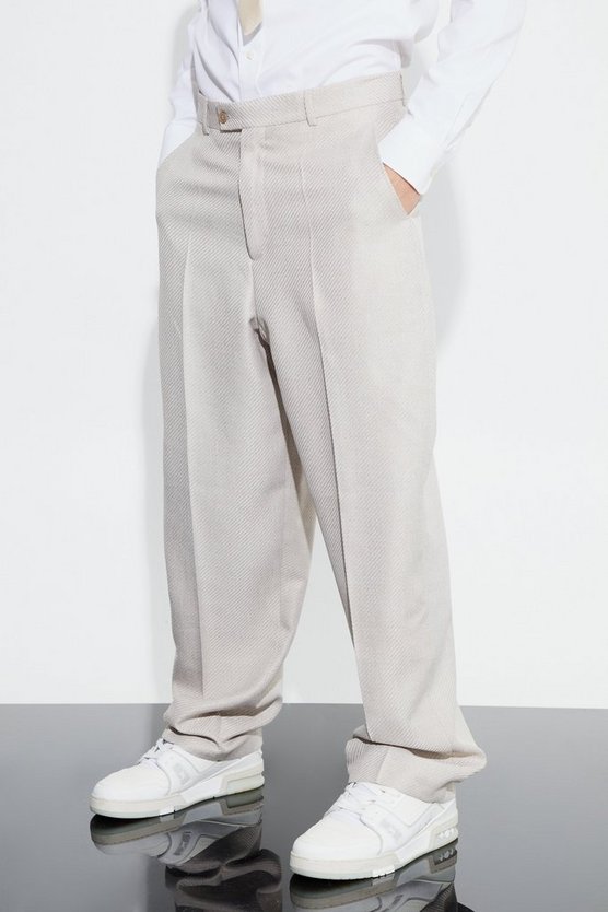 Lockere strukturierte Bouclee-Hose