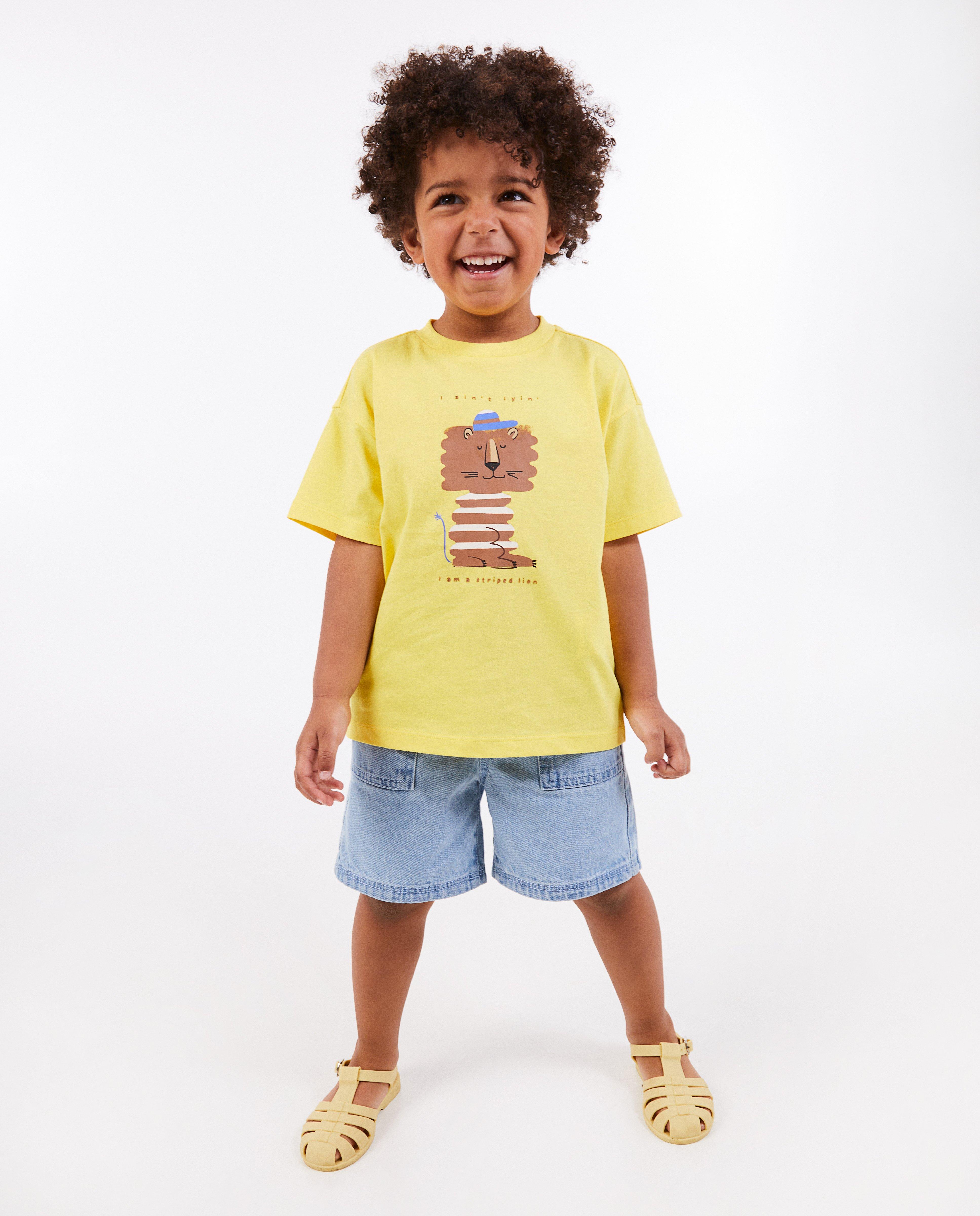 Tricou Kidz Nation cu imprimeu animal galben