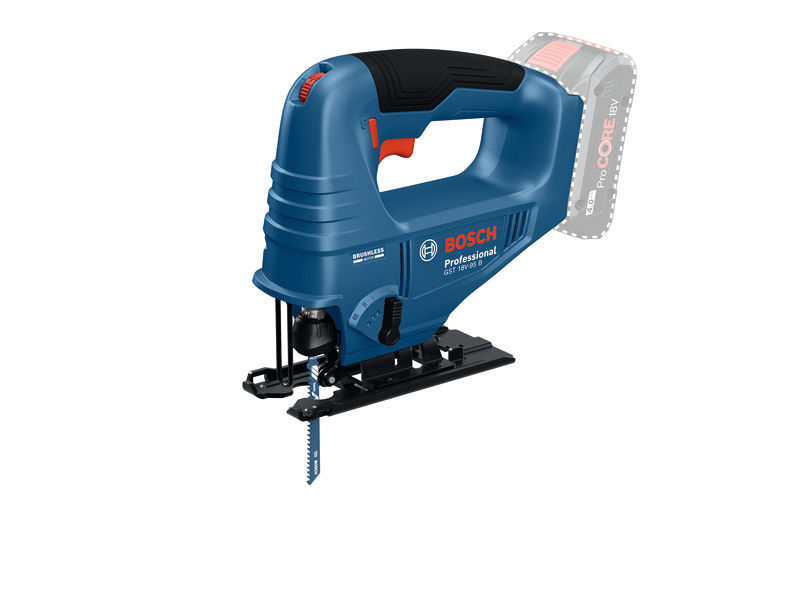 Serra tico-tico sem fio Bosch Blue 06015B7001 GST 18V-95 B (bateria e carregador não inclusos, na caixa).