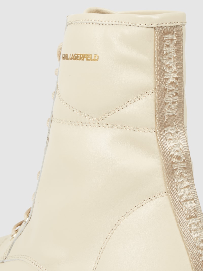 Boots mit Logo-Details Modell 'Aria' in beige
