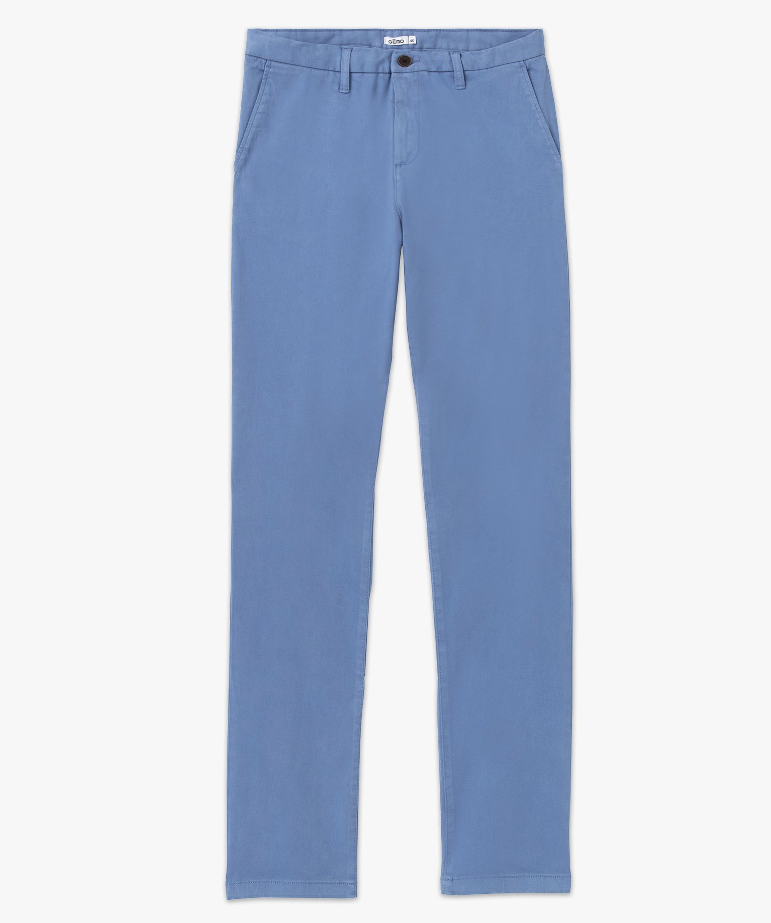 Pantalon chino en coton stretch homme bleu fonce | GEMO