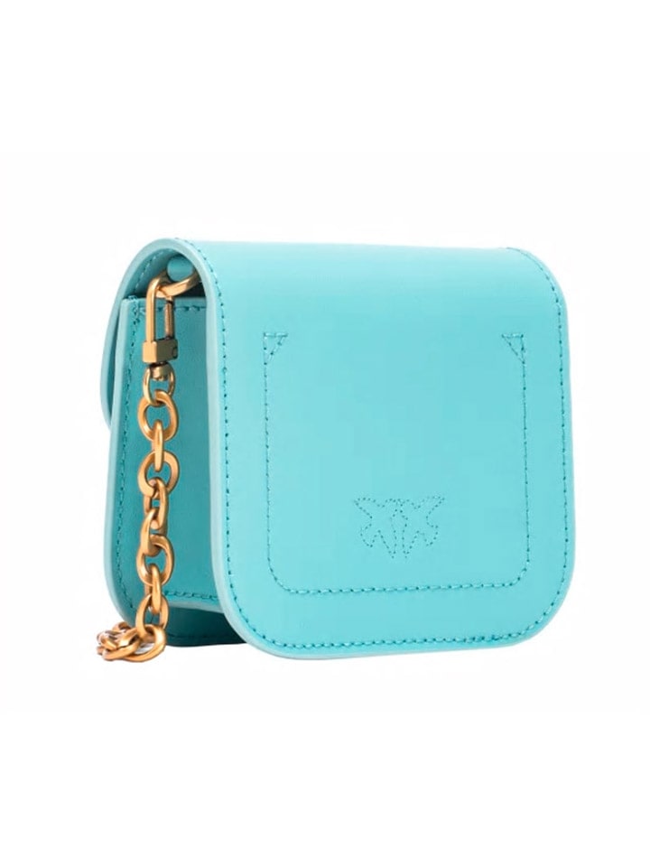 Pinko Leder-Umhängetasche in Türkis - (B)12 x (H)10 x (T)5 cm günstig kaufen onesize