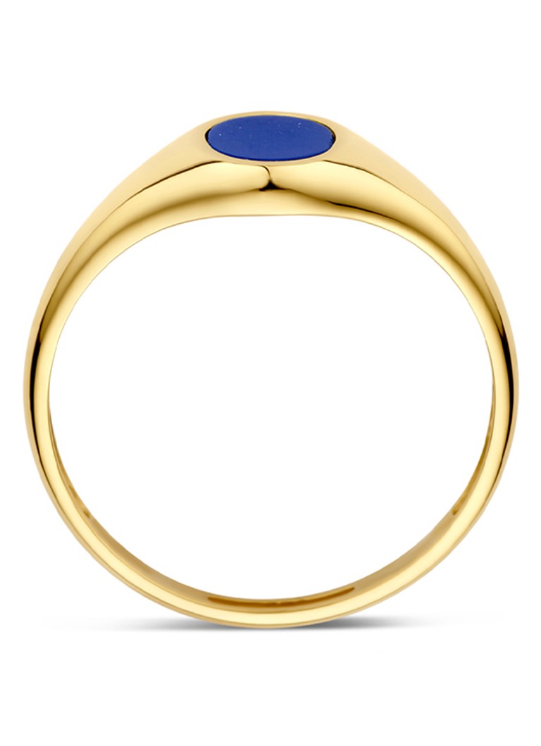 Blush Ring of 14 carat yellow gold with lapis 1219YLA