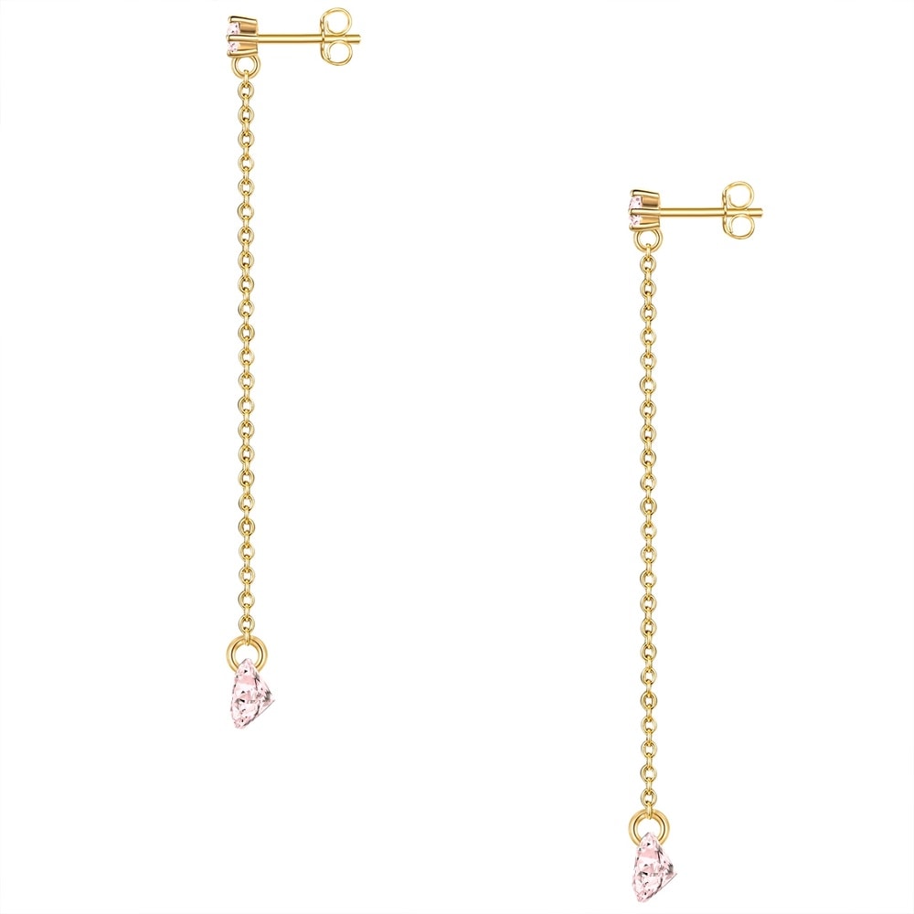 Glanzstücke München Boucles doreilles Coeur Argent sterling Quartz rose en Or jaune Boucles d'oreilles