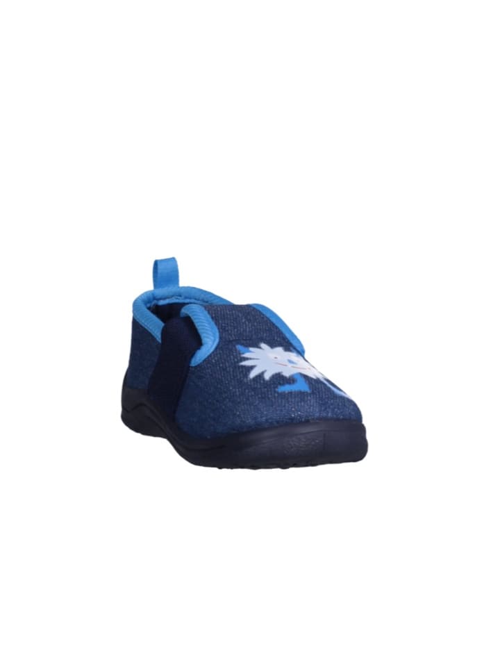 Playshoes Hausschuh Monster in Jeansblau günstig kaufen