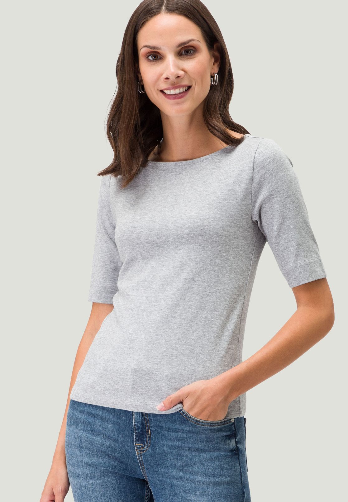 Baumwollshirt mit Rundhalsausschnitt
