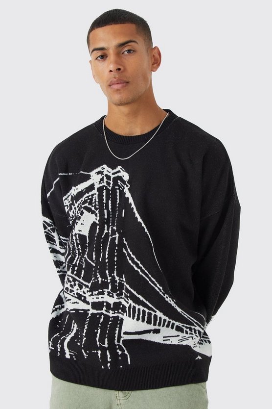 Oversize Pullover mit Print