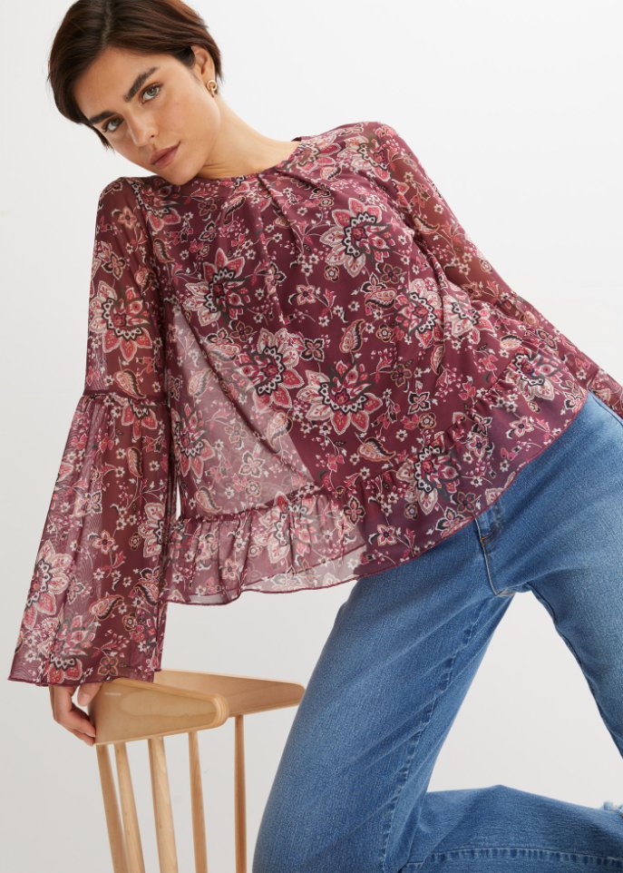 Netz-Shirtbluse, gefüttert