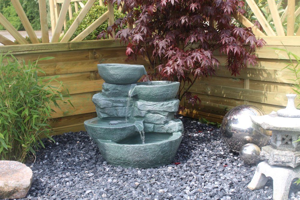 Arnusa Zimmerbrunnen großer Springbrunnen Wasserfall 50 cm Zimmerbrunnen Groß Wasserspiel, mit LED Beleuchtung Indoor und Outdoor