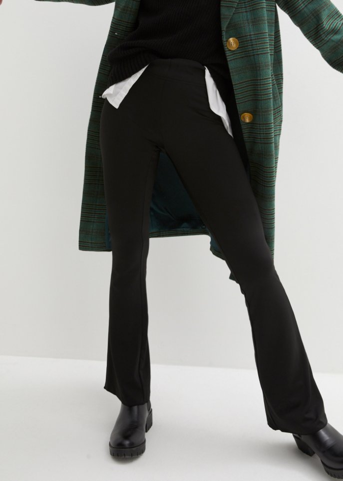 Ausgestellte Thermo-Leggins mit High-Waist-Rundumgummibund