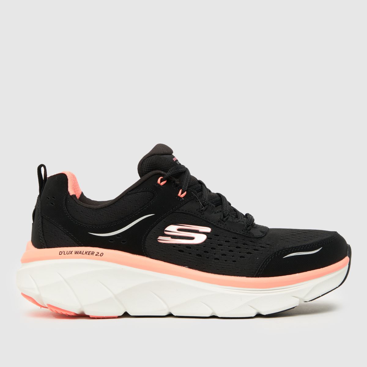 SKECHERS – Dlux Walker 2.0 – Svarta, flerfärgade sneakers